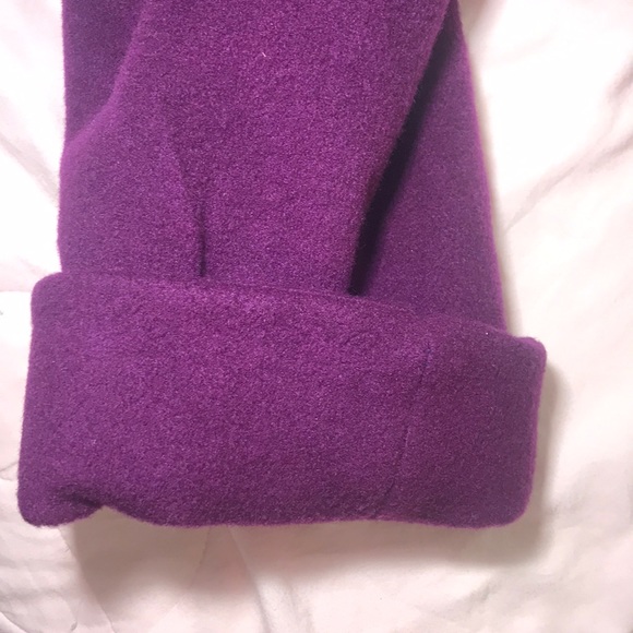 Vintage Long Purple Wool Coat with Pockets - Picture 10 of 16